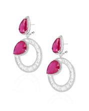 Ruby Halo Earrings