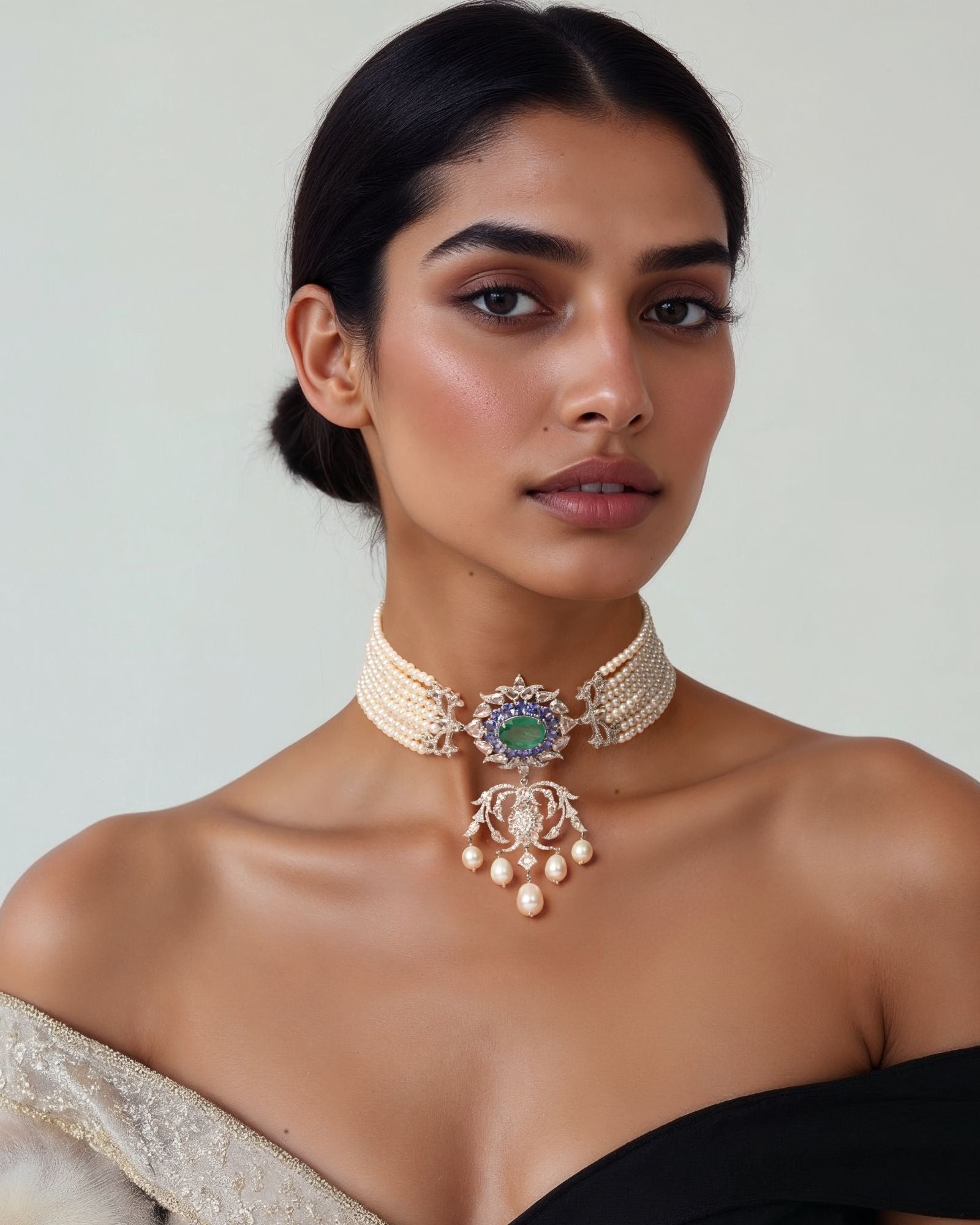 Flower Garden Pearl Choker