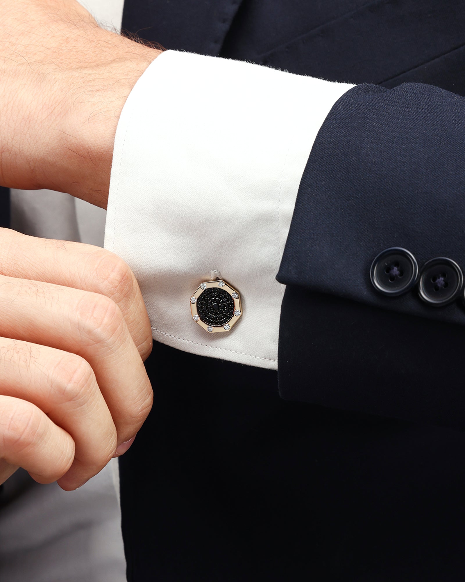 New Moon cufflinks- Rose Gold