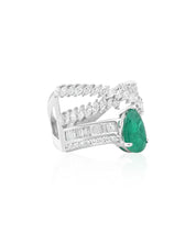 Emerald Cross Ring
