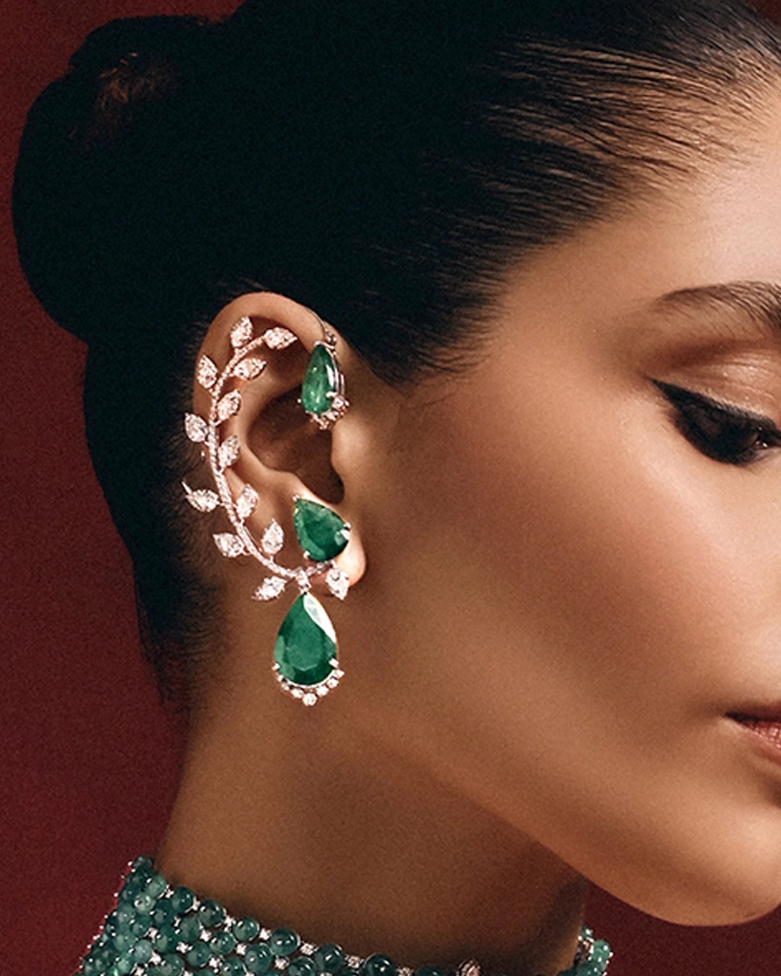Emerald Drip Earcuffs