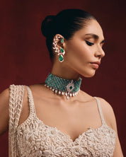 Emerald Drip Earcuffs