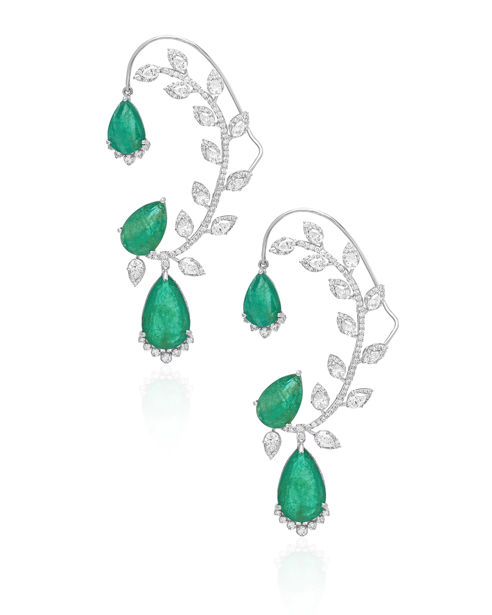 Emerald Drip Earcuffs