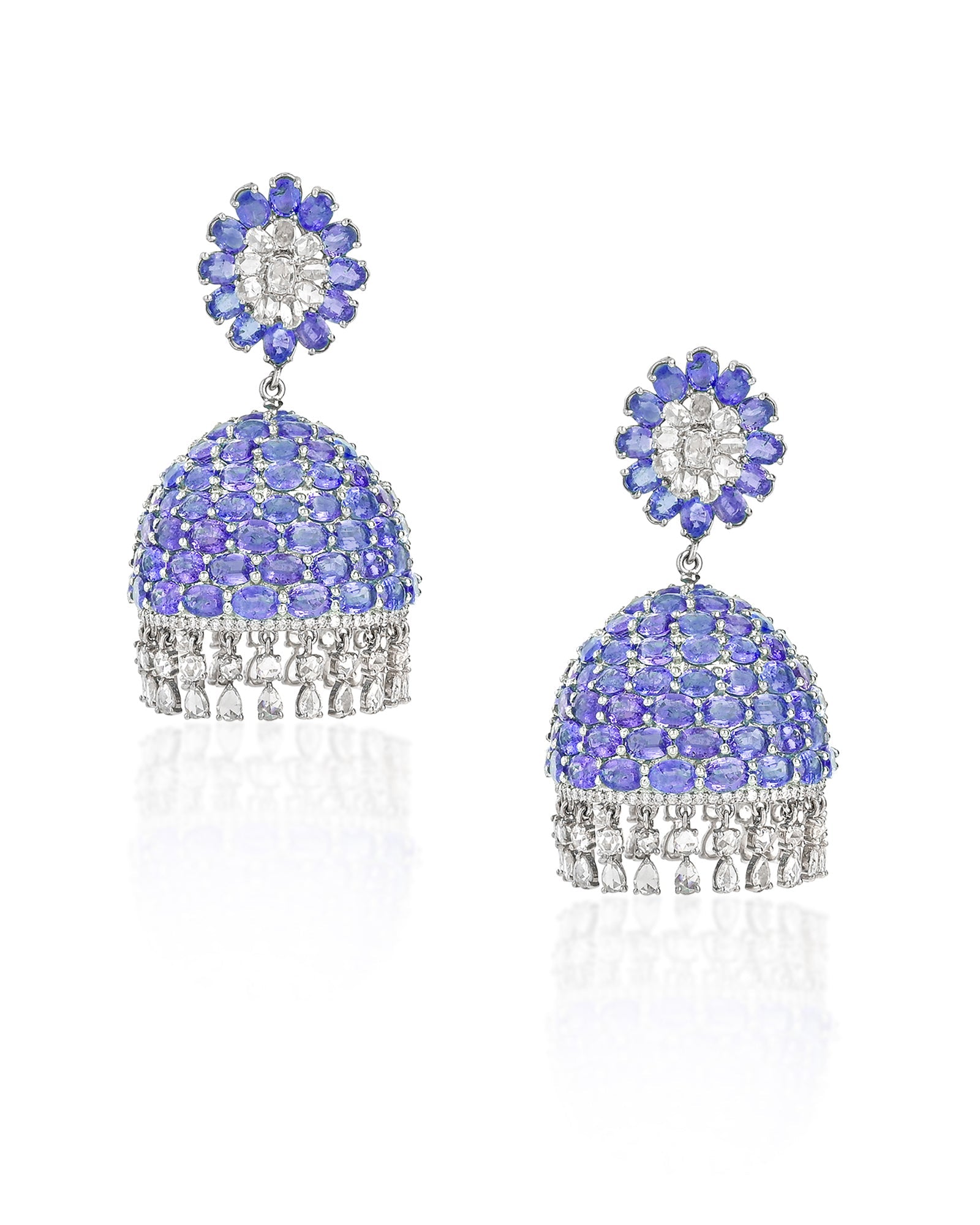 Tanzanite Swirl Jhumkas