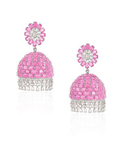 Ruby Swirl Diamond Jhumkas