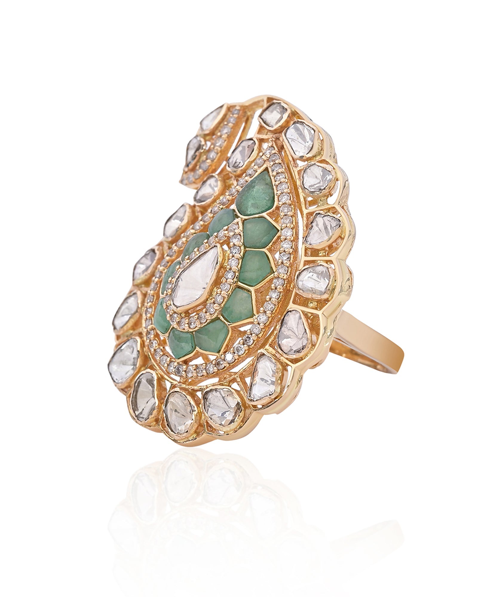 Emerald Paisley Ring
