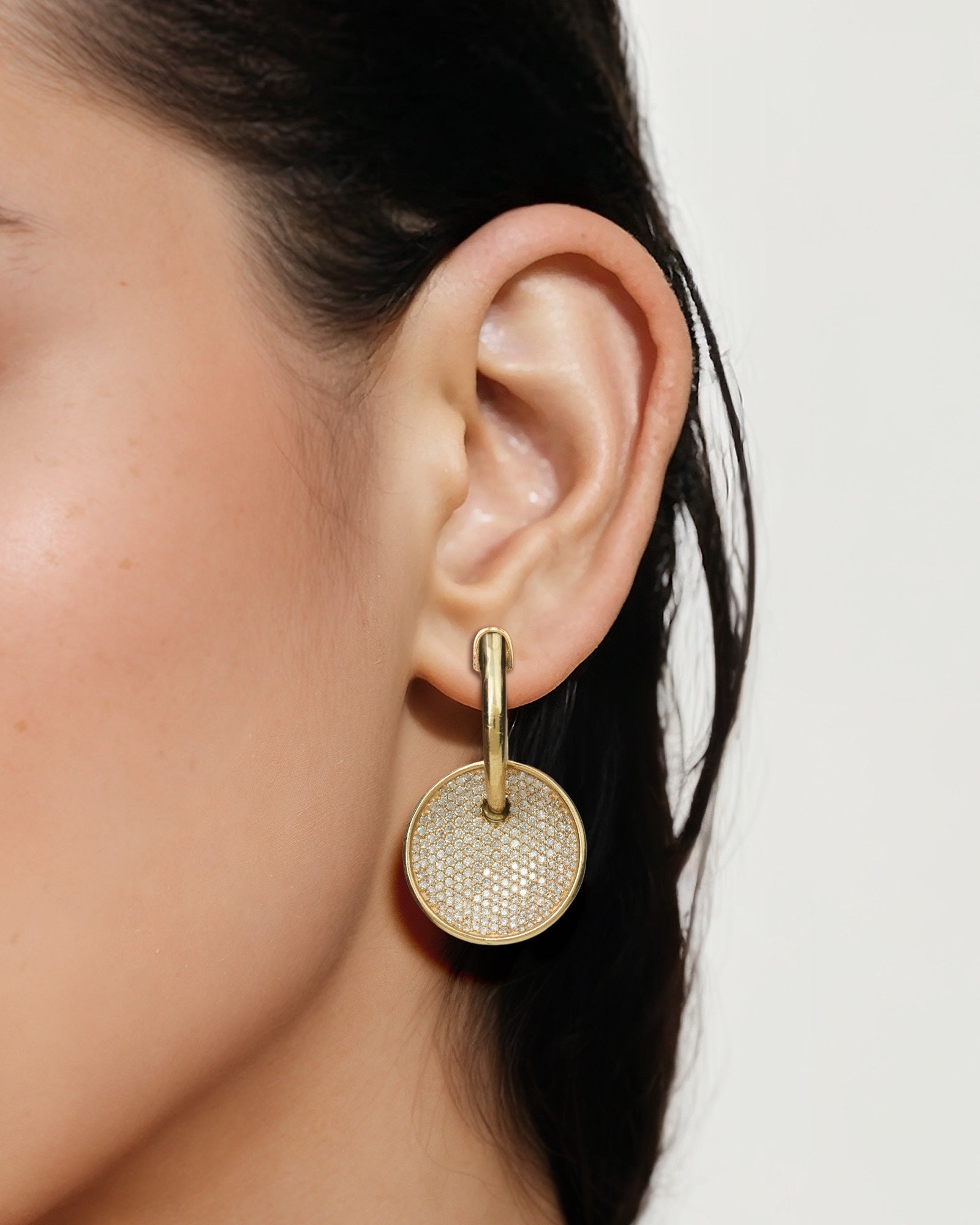 Drop Disc Earrings