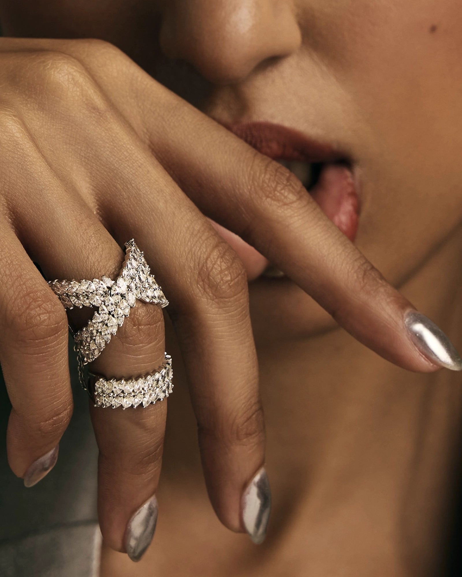 Swish Cross Diamond Ring