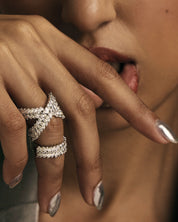 Swish Cross Diamond Ring