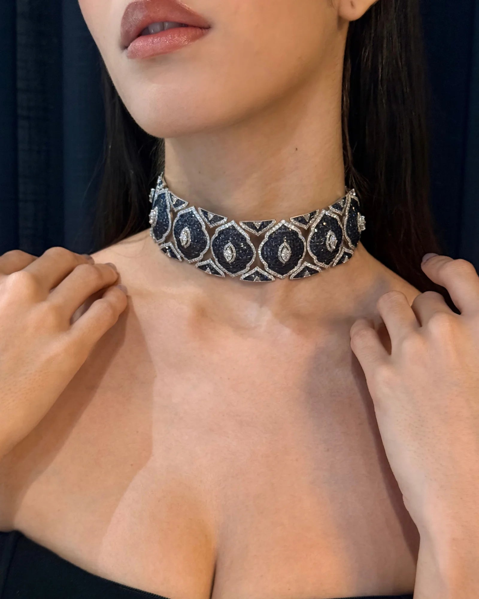 Blue Fleur Choker | AMARIS JEWELS | Fine Jewelry