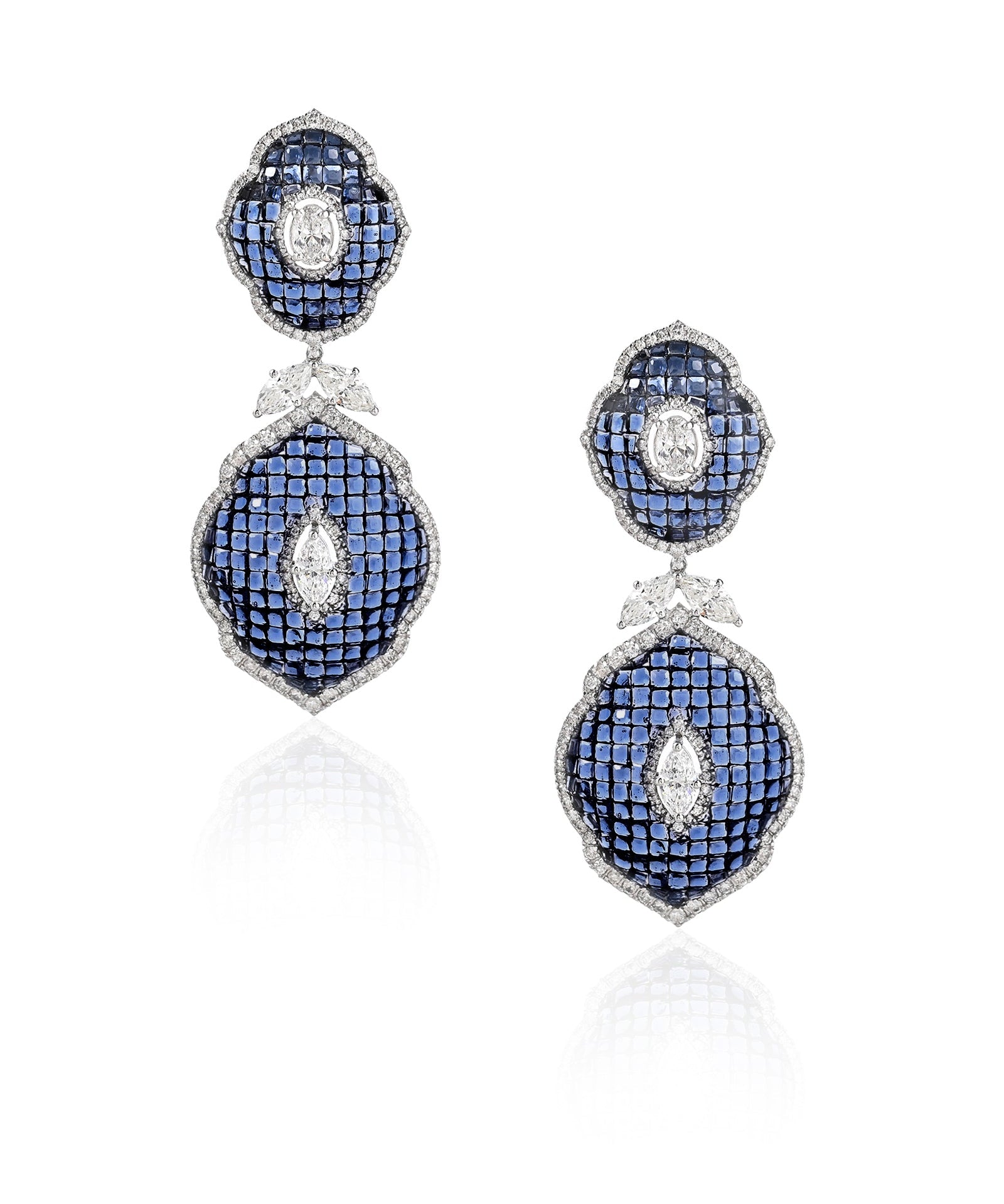 Blue Fleur Earrings | AMARIS JEWELS | Fine Jewelry 