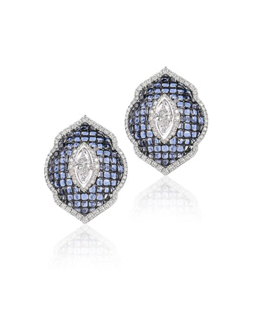 Blue Fleur Studs