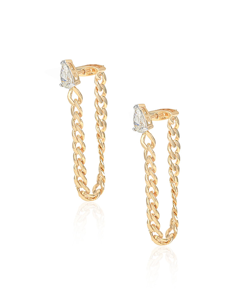 Bougie Chain Loop Earrings | AMARIS JEWELS | Fine Jewelry 