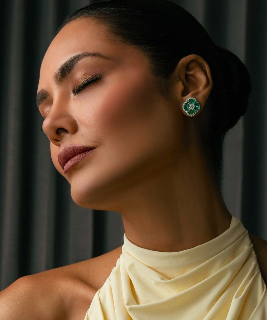 Calliope Mini Emerald Studs | AMARIS JEWELS | Fine Jewelry 