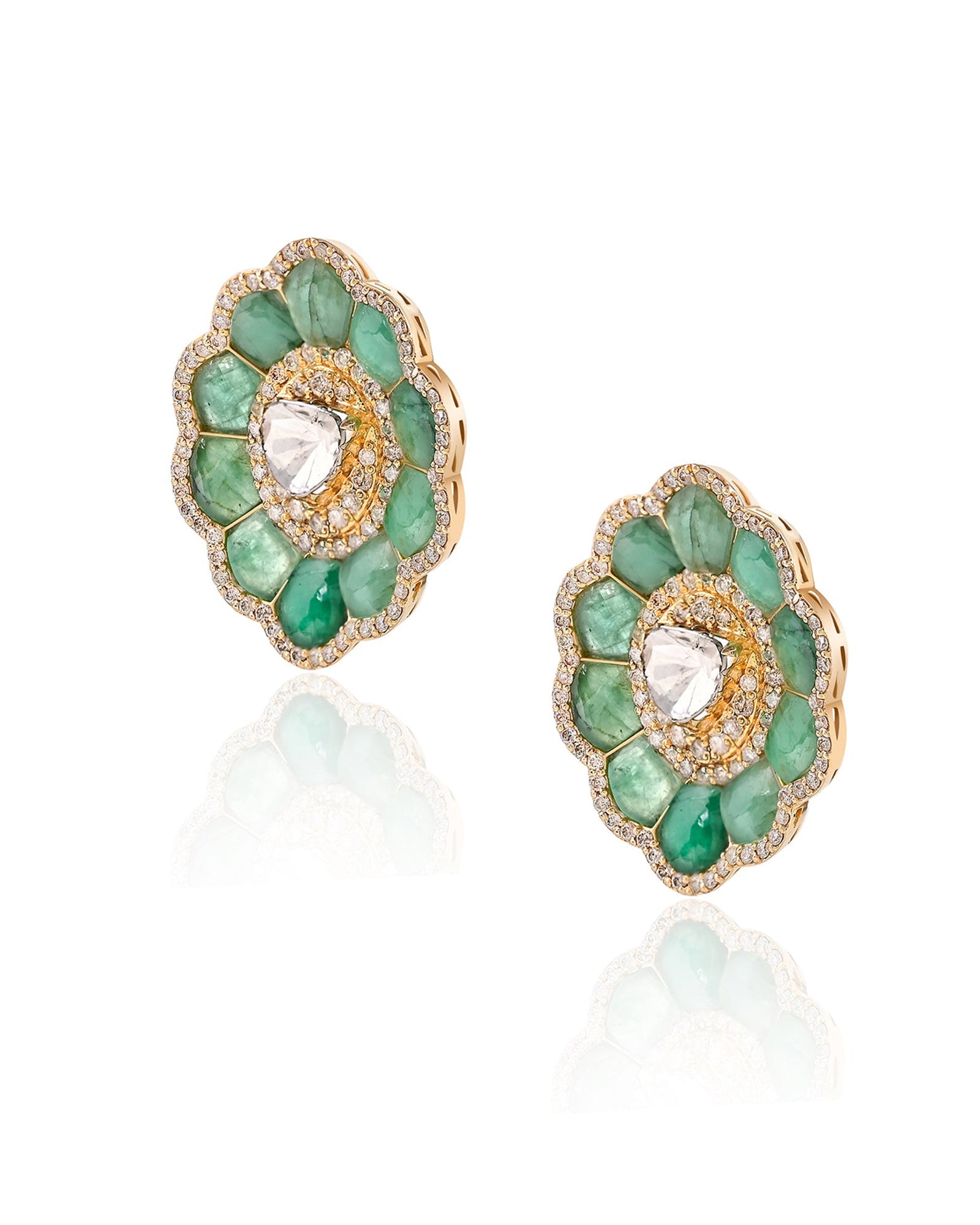 Emerald Daffodil Earrings