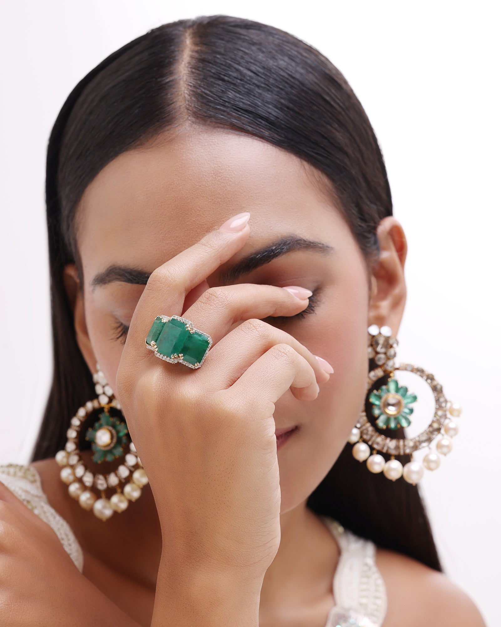 Crown Emerald Ring