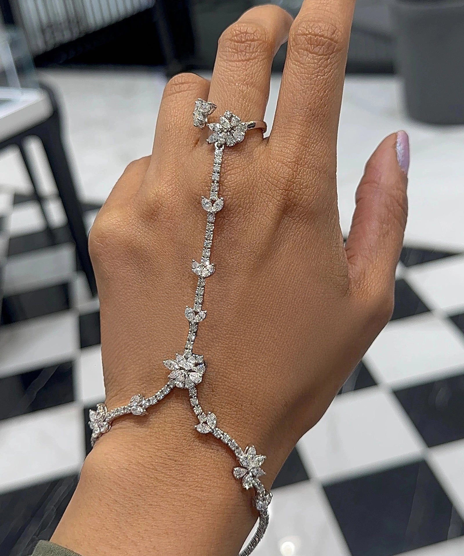 Diamond Bloom Hand Harness | AMARIS JEWELS | Fine Jewelry 