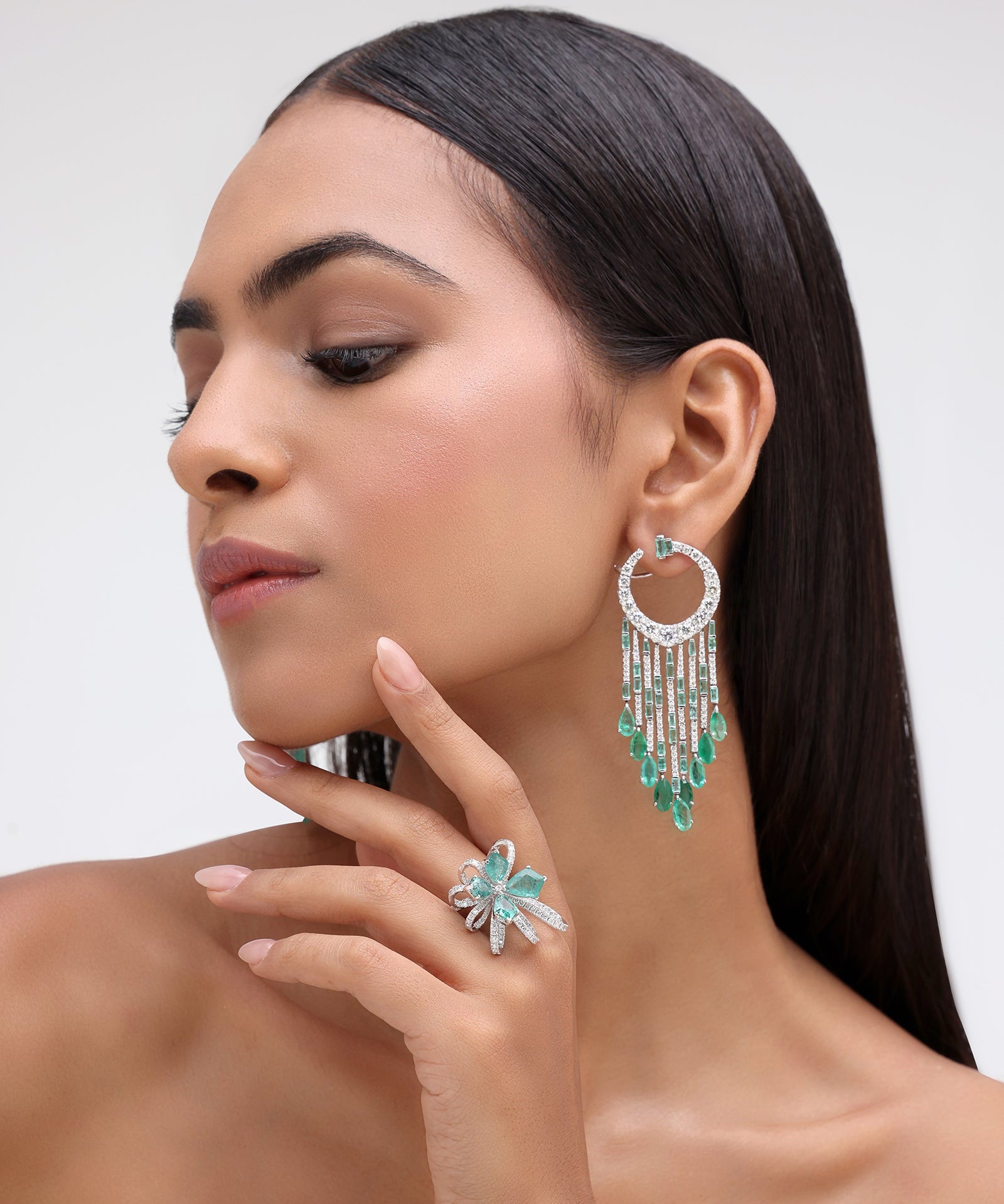 Diamond Shower Earrings | AMARIS JEWELS | Fine Jewelry 