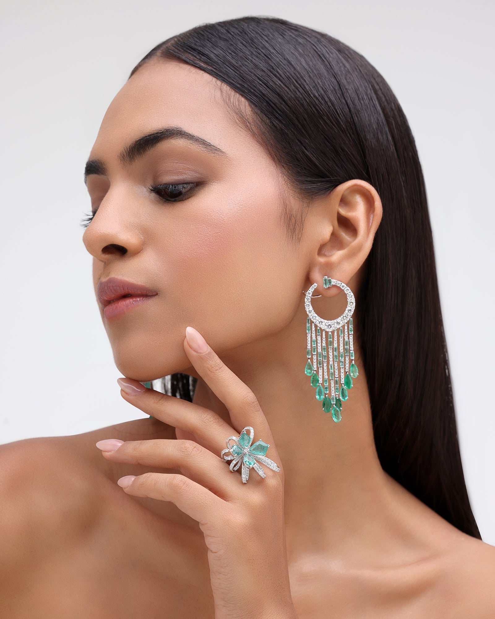 Diamond Shower Earrings | AMARIS JEWELS | Fine Jewelry 