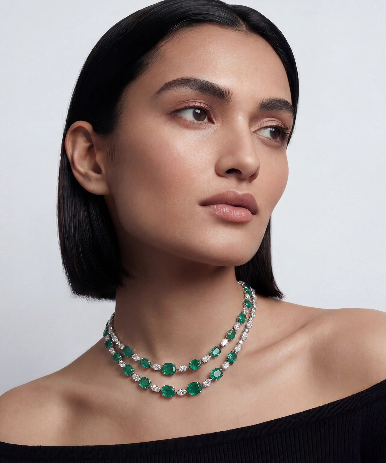 Double Dose Emerald Necklace | AMARIS JEWELS | Fine Jewelry 