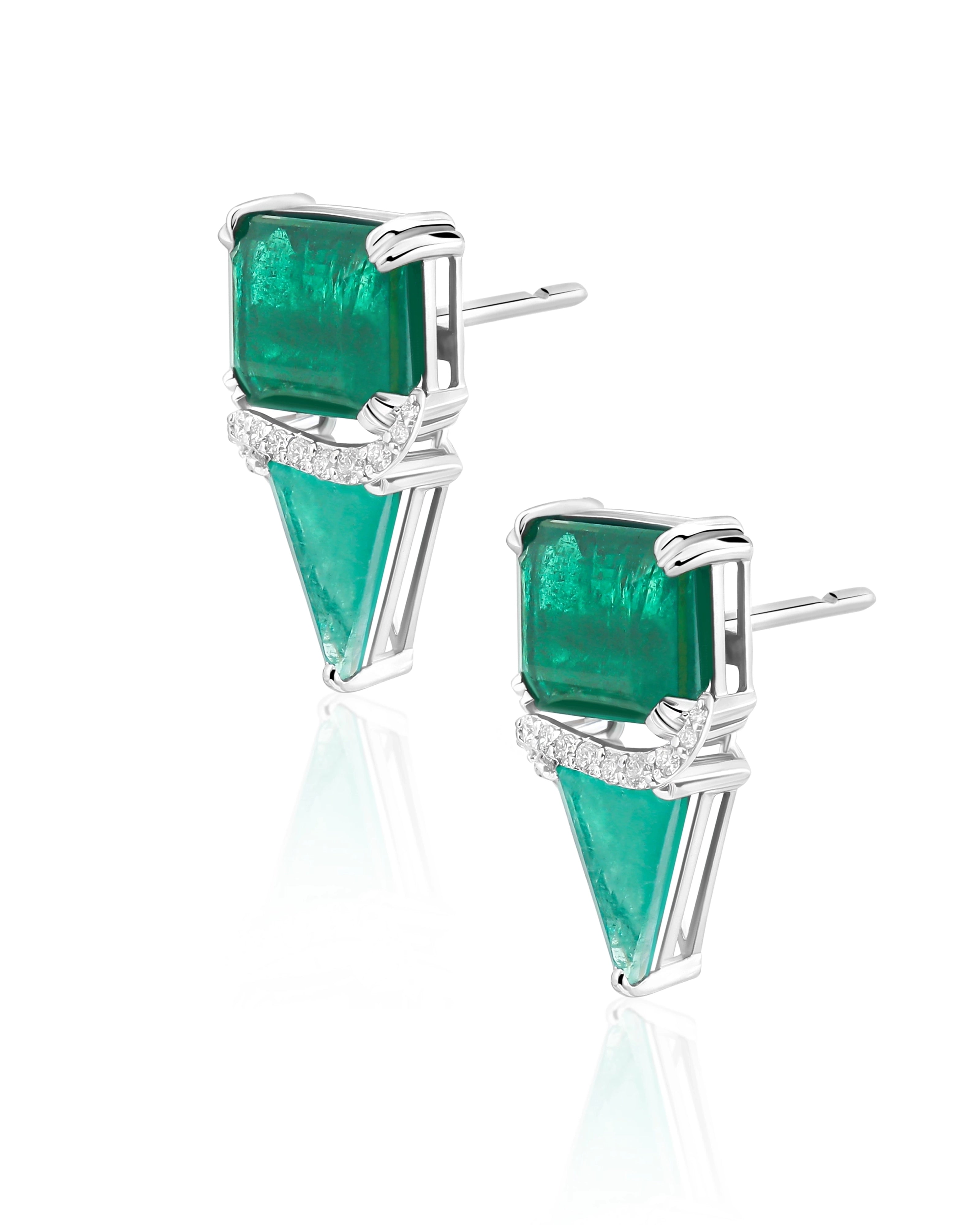 Emerald Arc Earrings | AMARIS JEWELS | Fine Jewelry