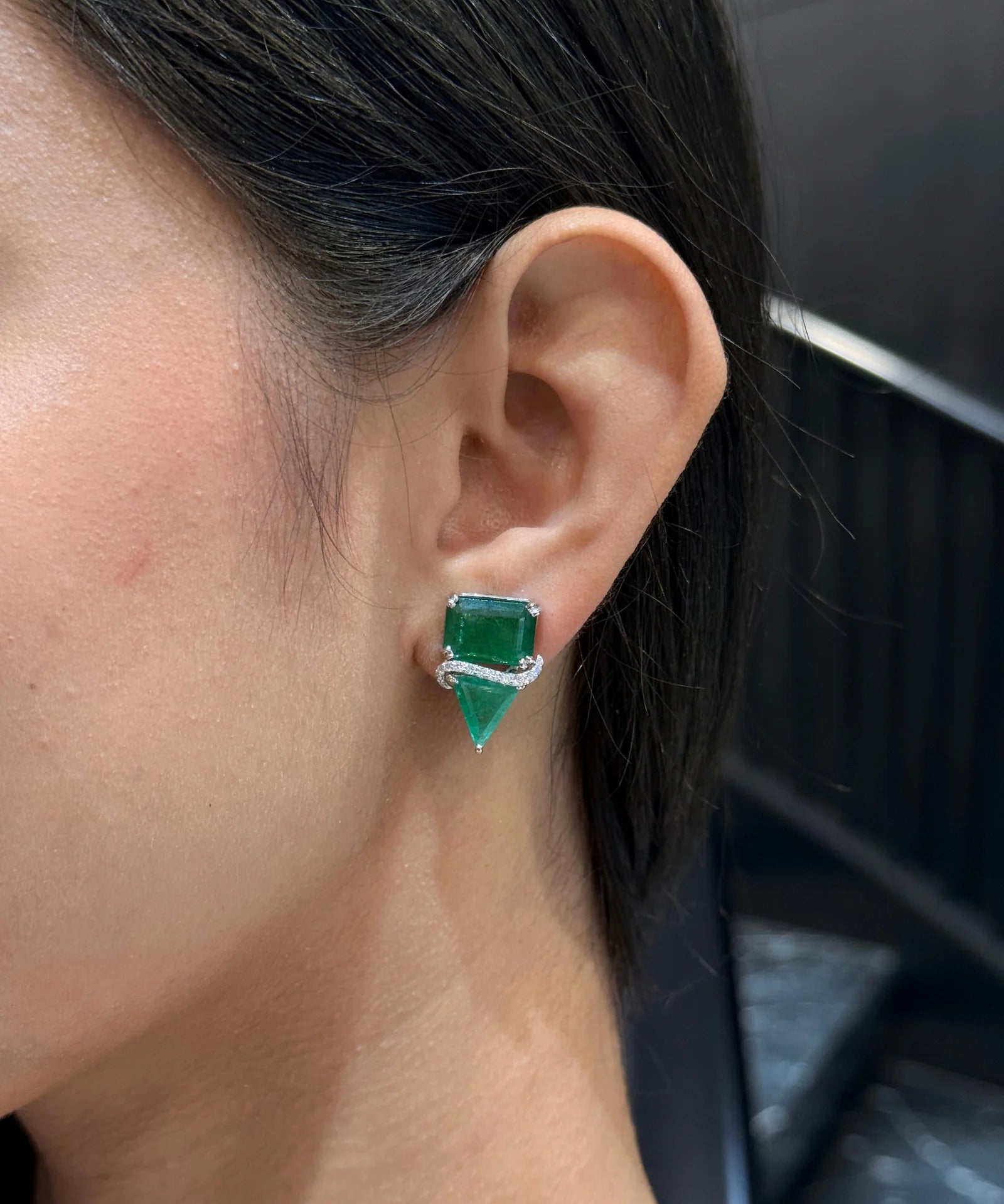 Emerald Arc Earrings | AMARIS JEWELS | Fine Jewelry