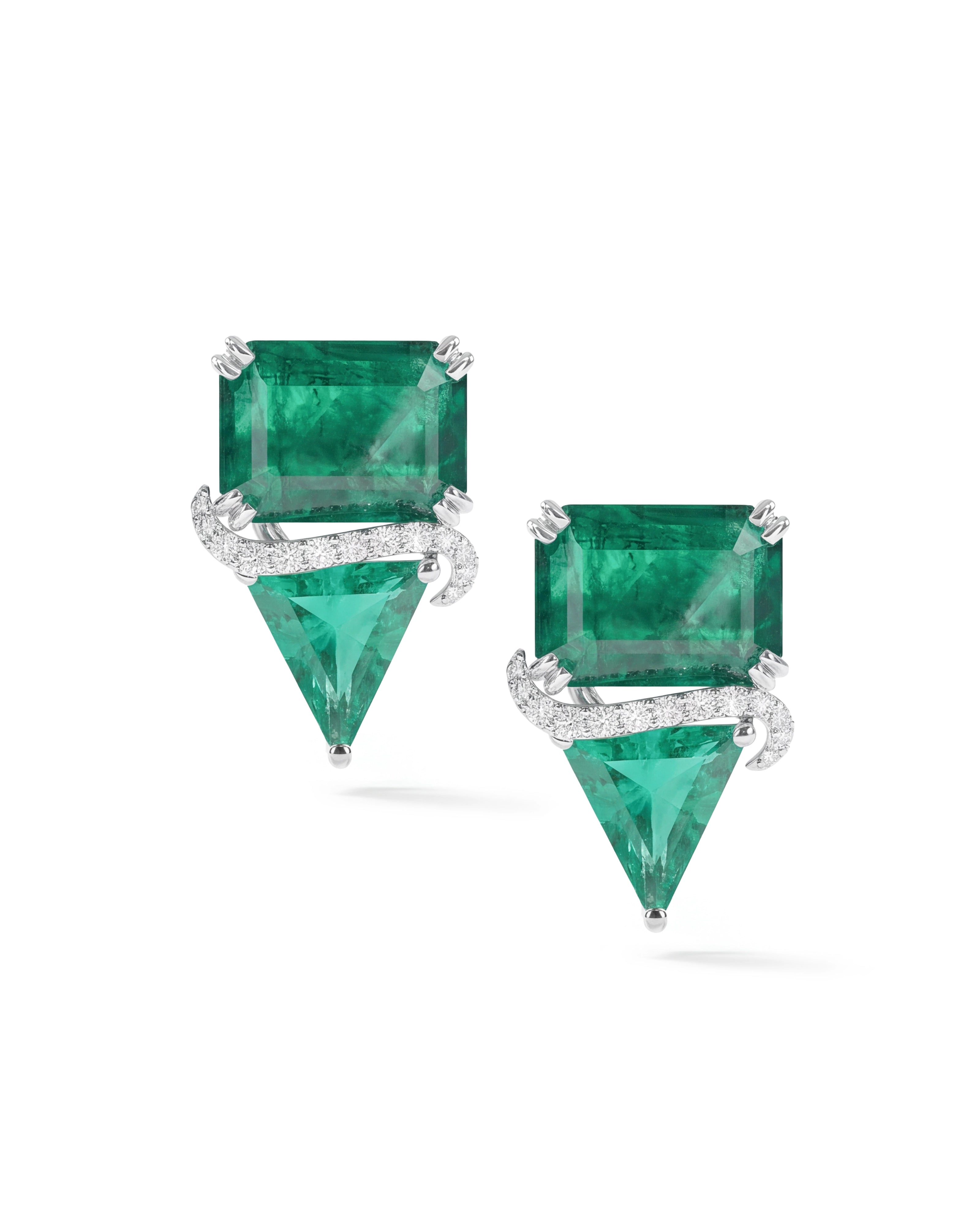 Emerald Arc Earrings | AMARIS JEWELS | Fine Jewelry