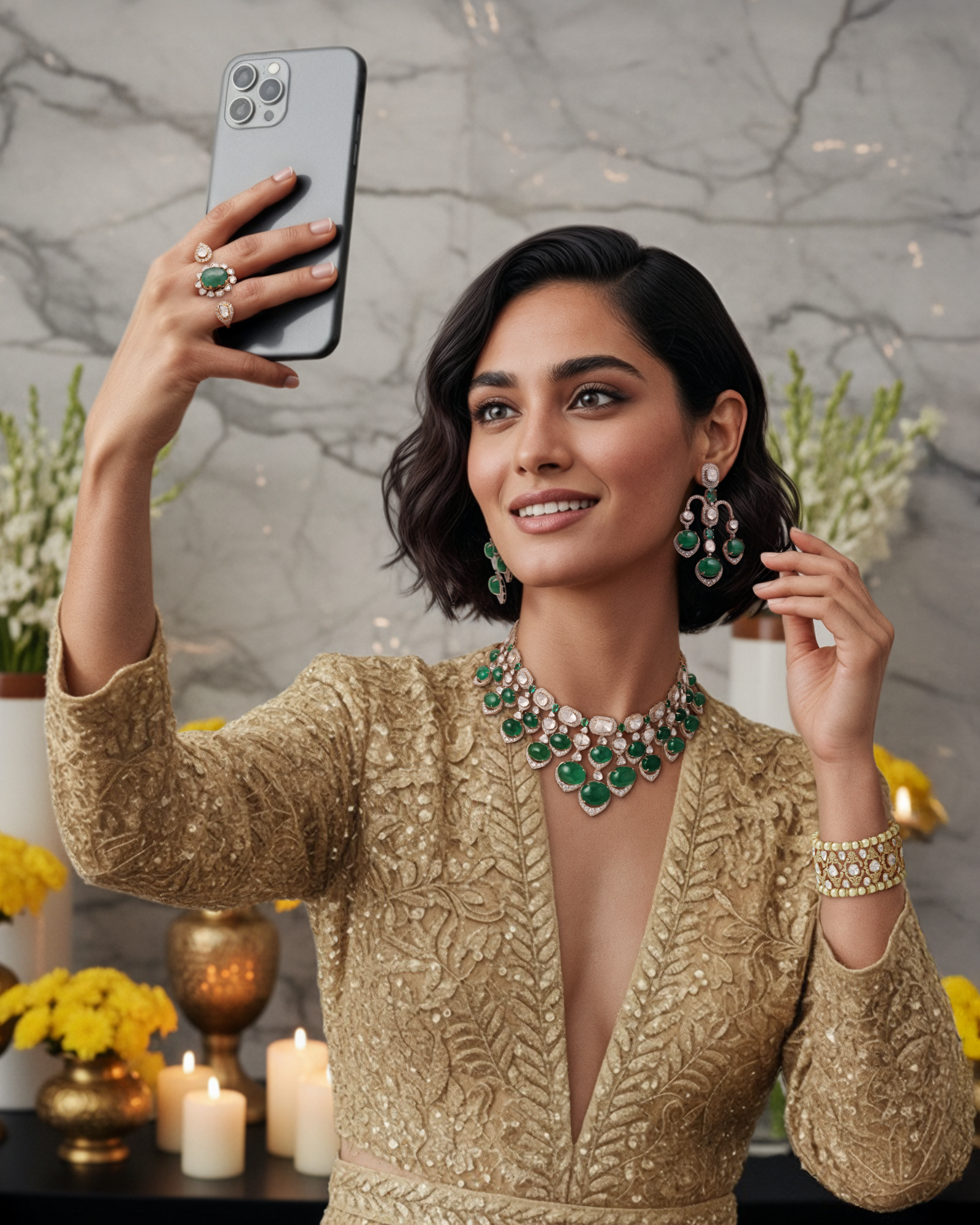 Emerald Bagh Earrings | AMARIS JEWELS | Fine Jewelry 