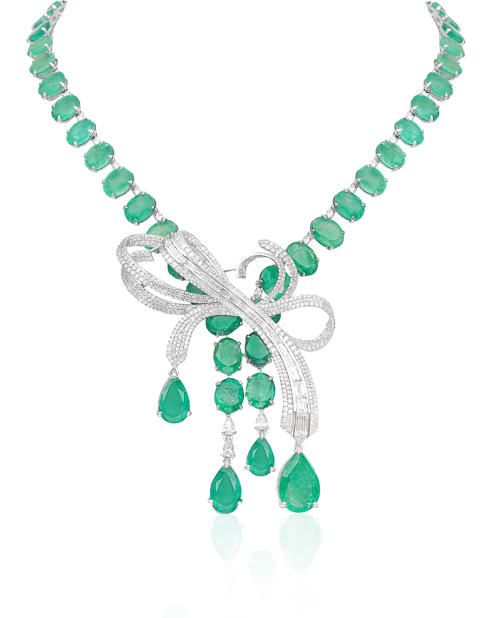 Emerald Bow Necklace | AMARIS JEWELS | Fine Jewelry 