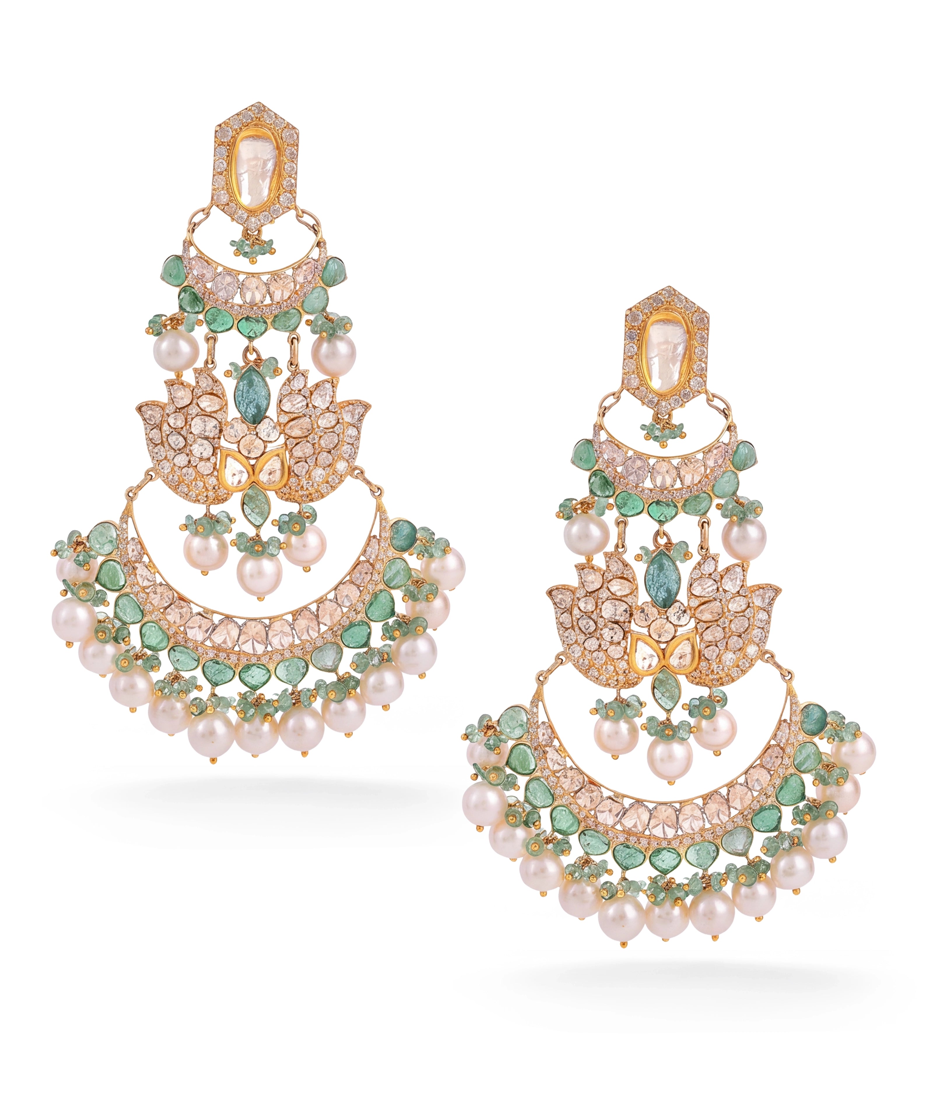 Emerald Connect Chandbalis | AMARIS JEWELS | Fine Jewelry