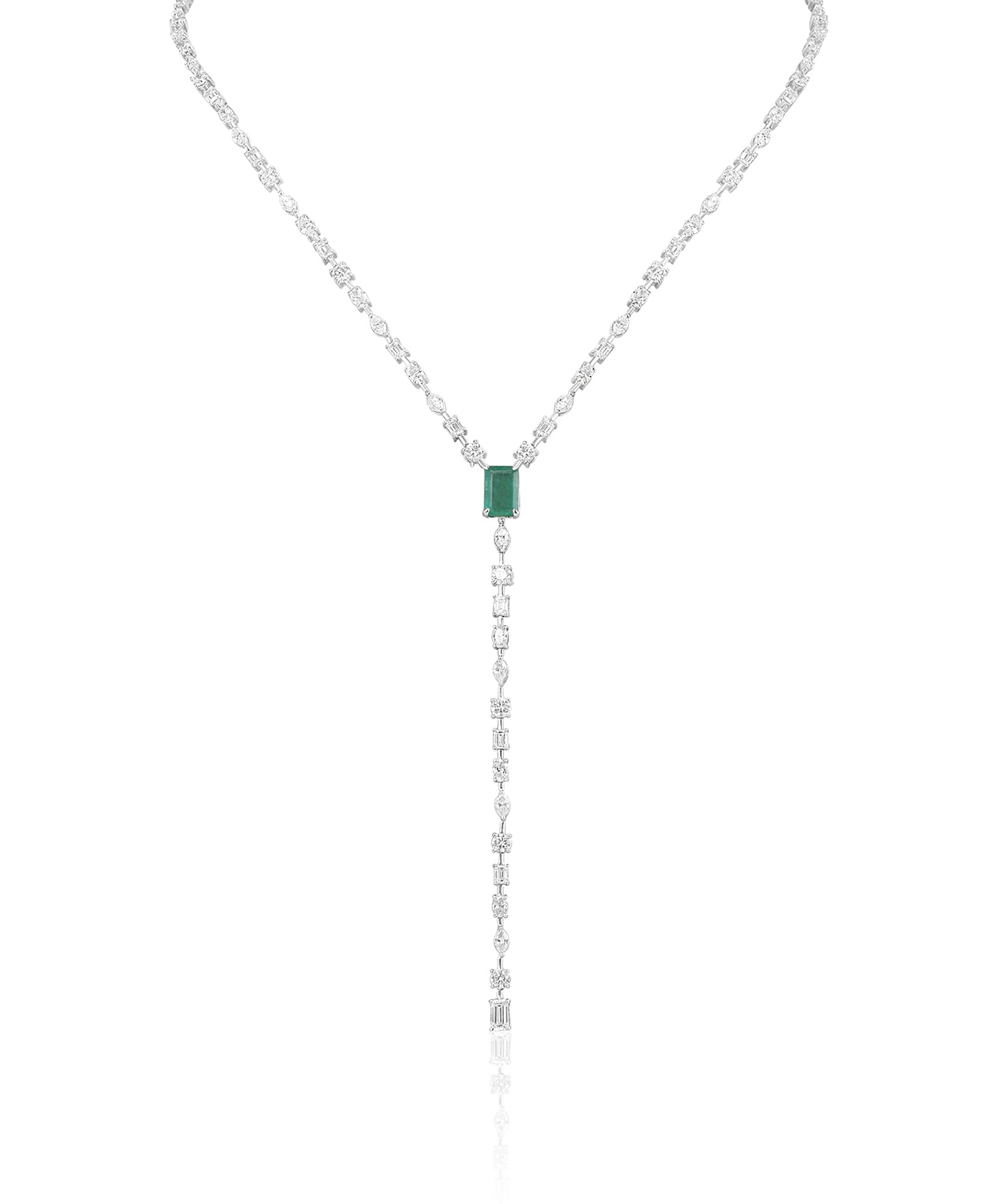 Emerald Core Lariat Necklace | AMARIS JEWELS | Fine Jewelry 