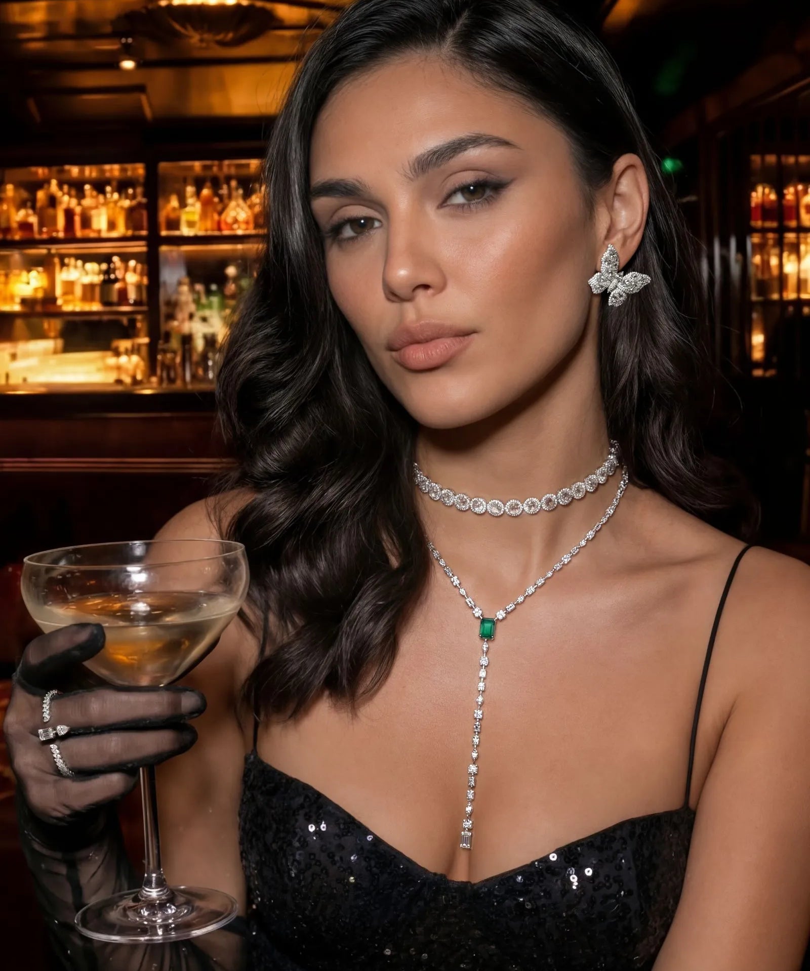 Emerald Core Lariat Necklace | AMARIS JEWELS | Fine Jewelry 