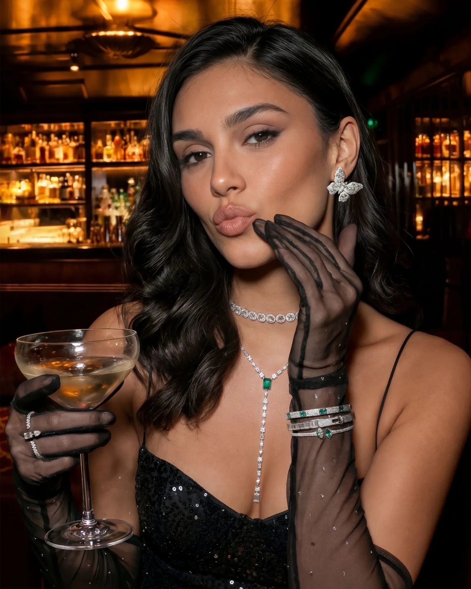 Emerald Core Lariat Necklace | AMARIS JEWELS | Fine Jewelry 