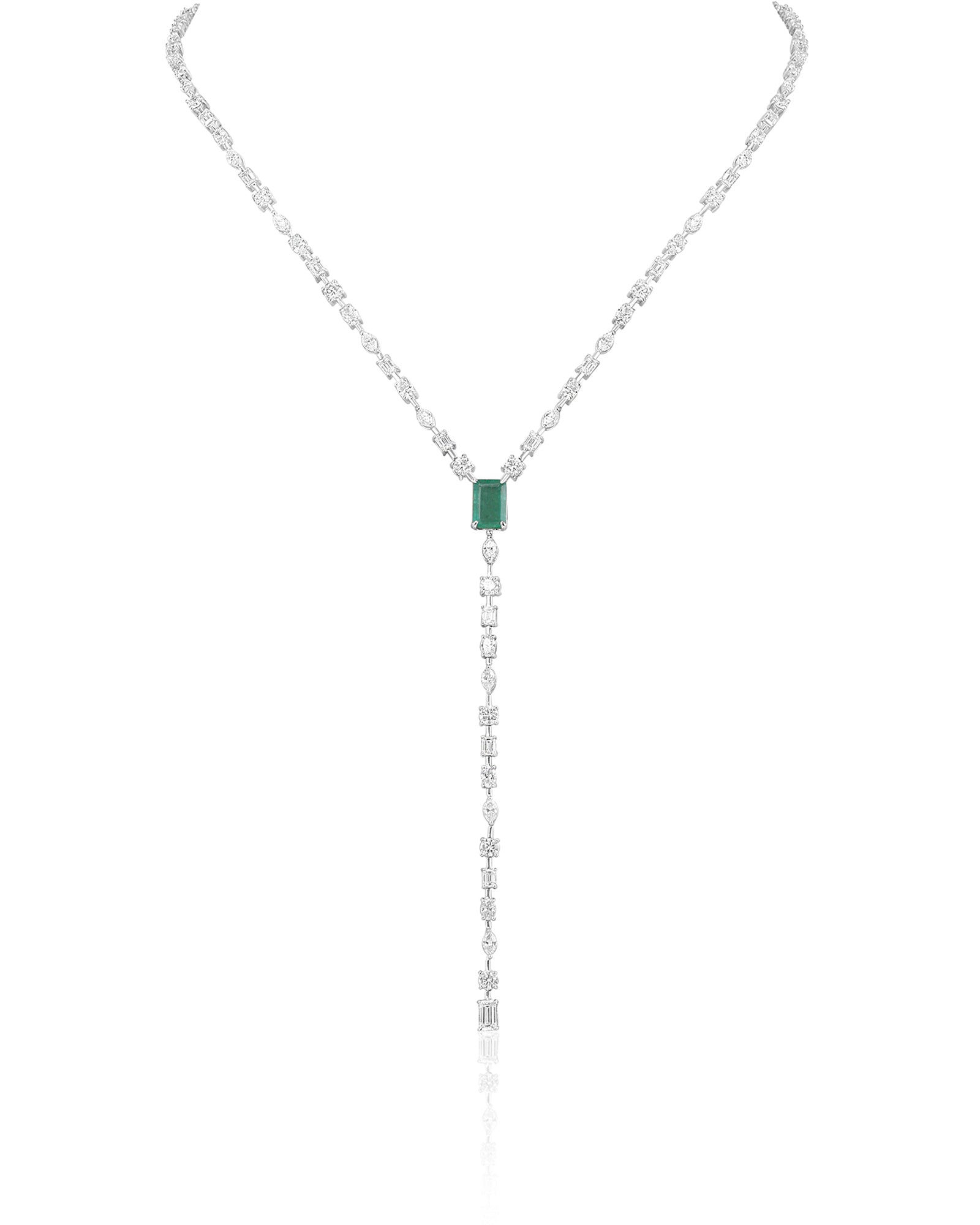 Emerald Core Lariat Necklace | AMARIS JEWELS | Fine Jewelry 