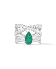 Emerald Cross Ring | AMARIS JEWELS | Fine Jewelry