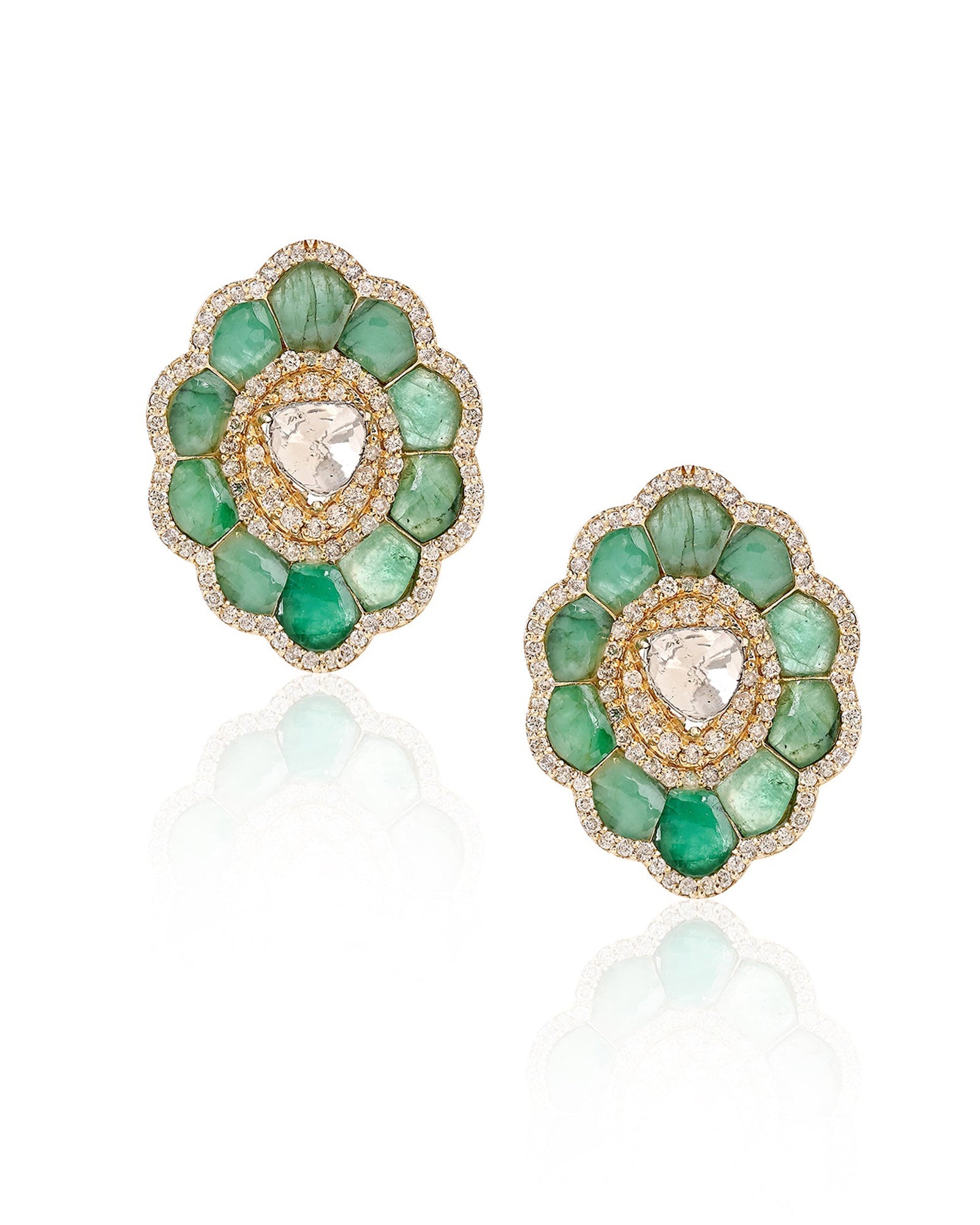 Emerald Daffodil Earrings | AMARIS JEWELS | Fine Jewelry 