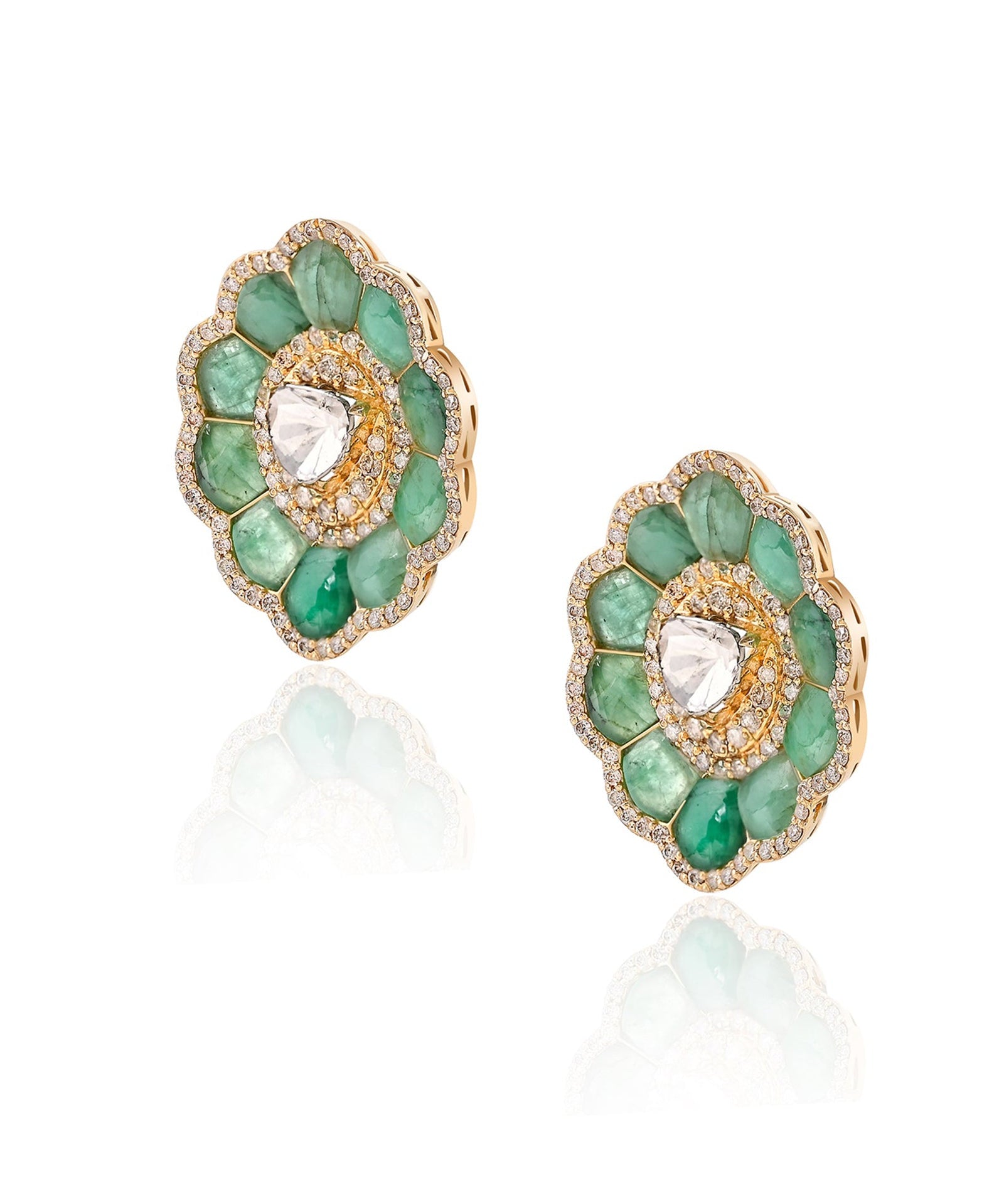 Emerald Daffodil Earrings | AMARIS JEWELS | Fine Jewelry 