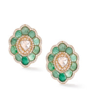 Emerald Daffodil Earrings | AMARIS JEWELS | Fine Jewelry