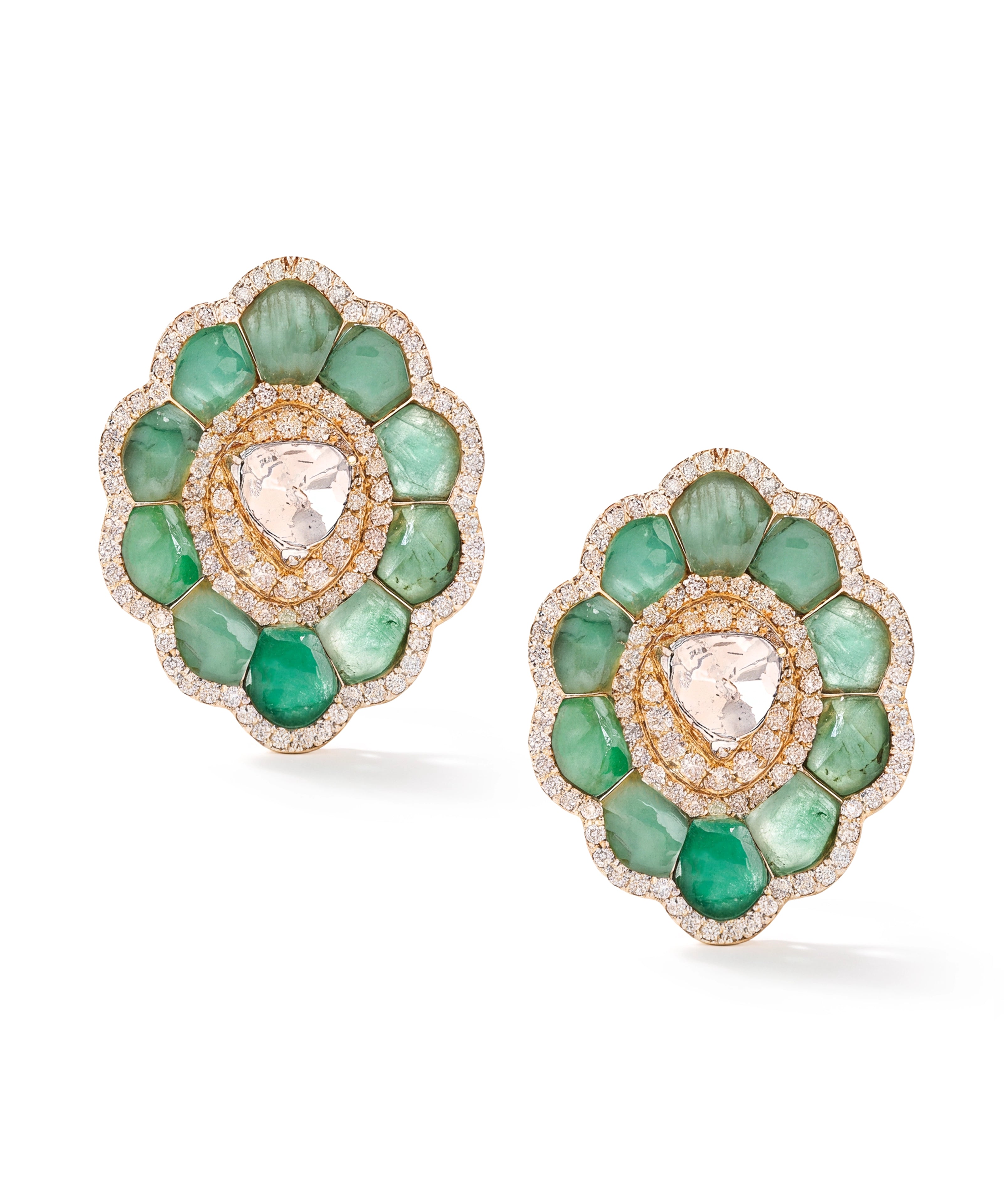 Emerald Daffodil Earrings | AMARIS JEWELS | Fine Jewelry