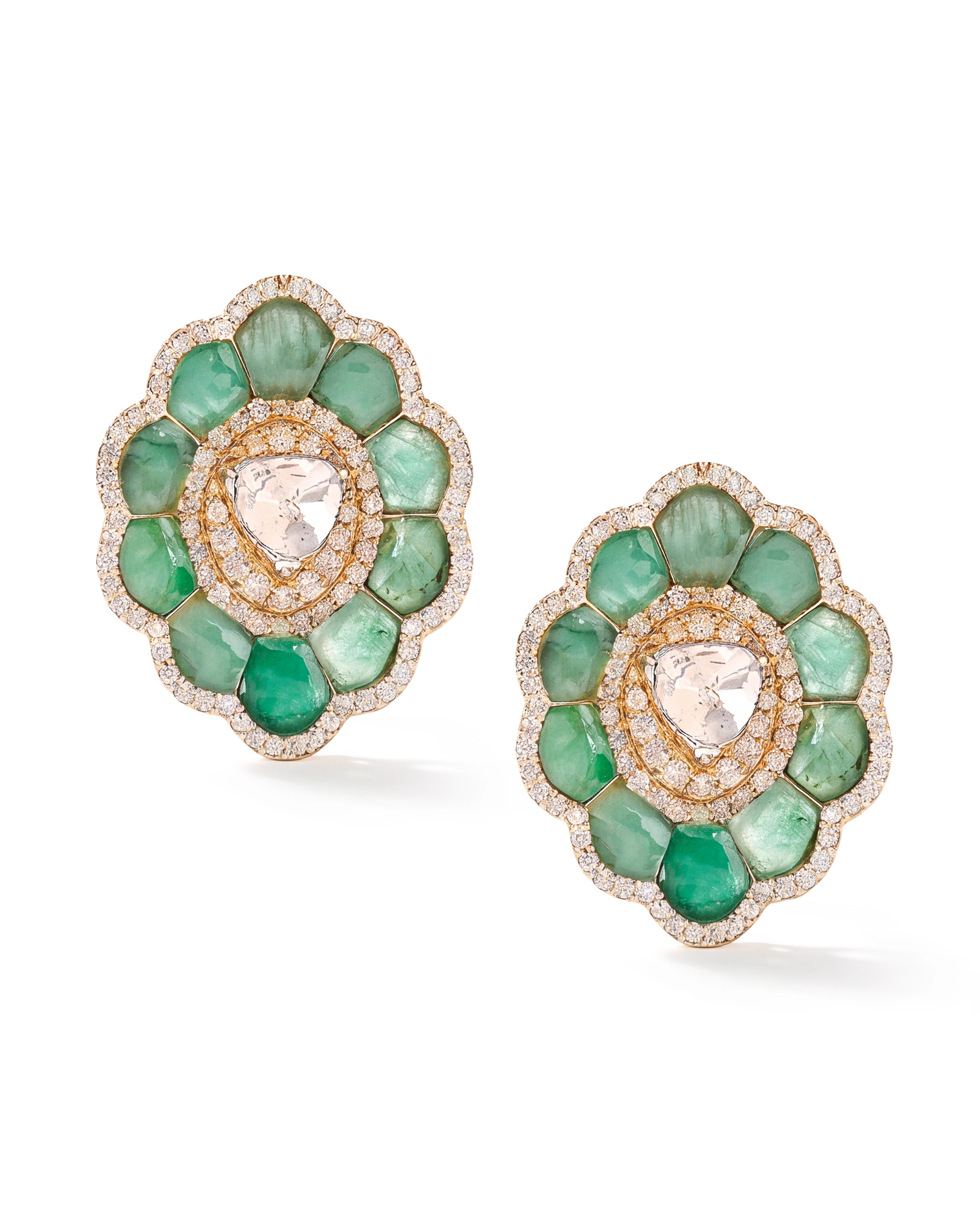 Emerald Daffodil Earrings | AMARIS JEWELS | Fine Jewelry