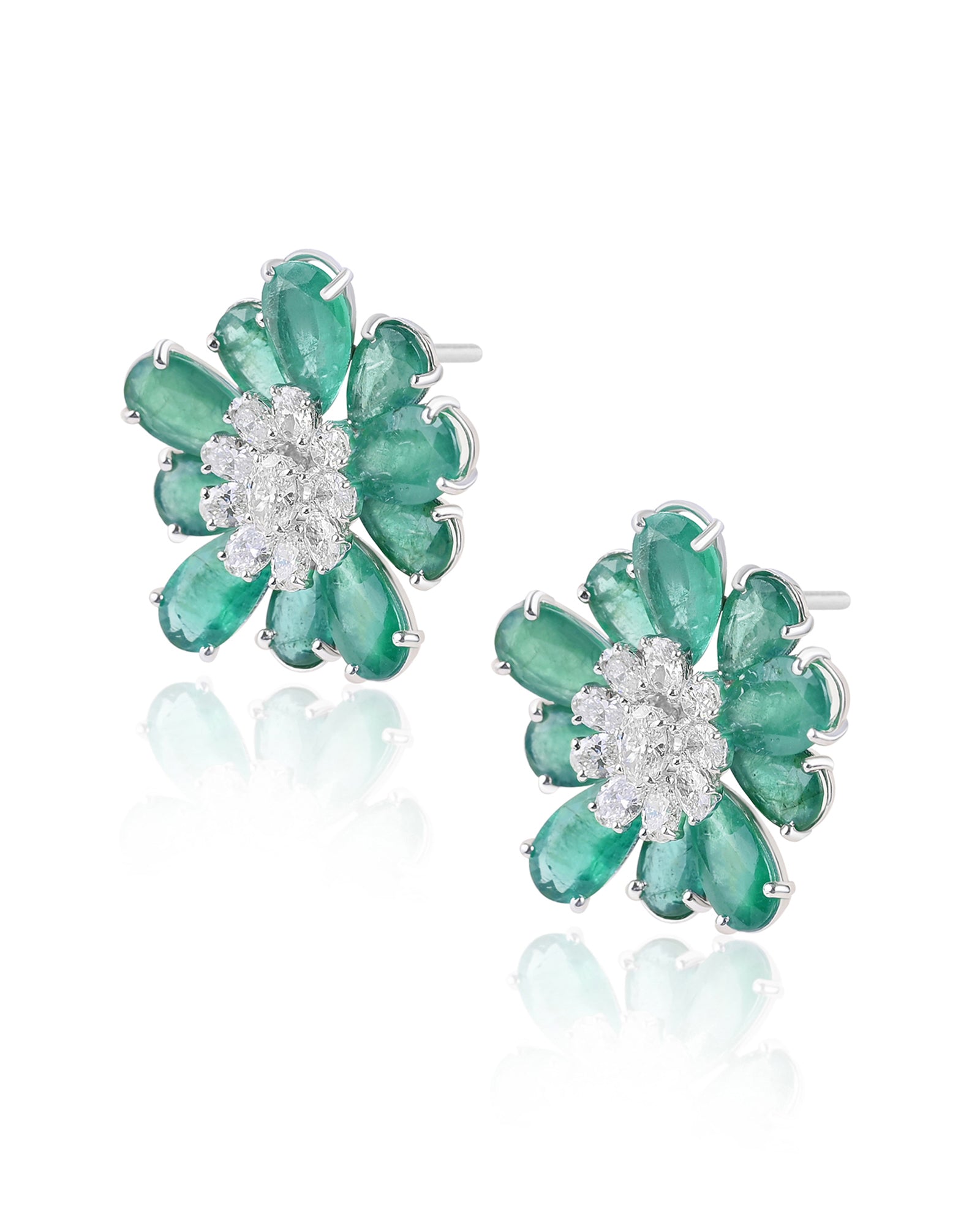 Emerald Daisy Earrings | AMARIS JEWELS | Fine Jewelry 