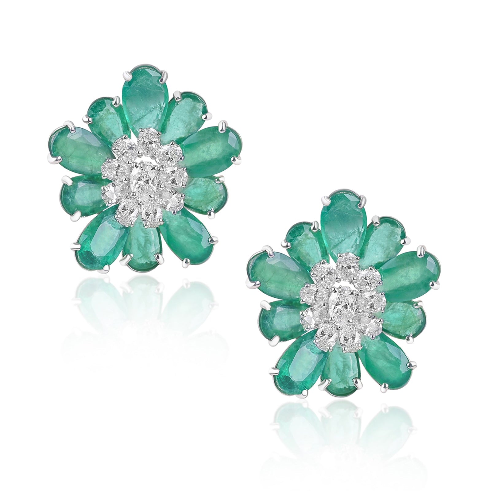 Emerald Daisy Earrings | AMARIS JEWELS | Fine Jewelry 