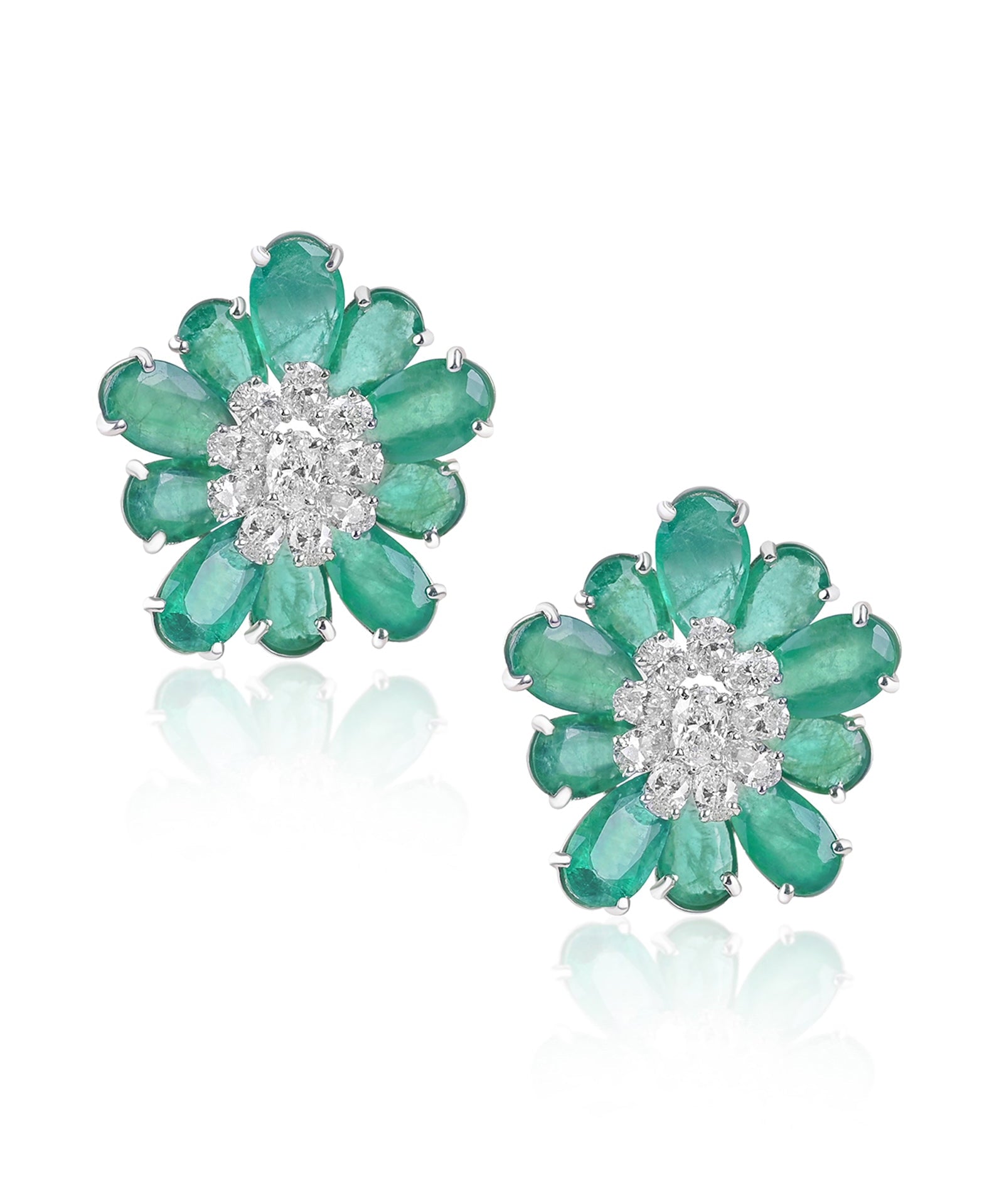 Emerald Daisy Earrings | AMARIS JEWELS | Fine Jewelry 