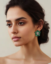 Emerald Daisy Earrings | AMARIS JEWELS | Fine Jewelry 