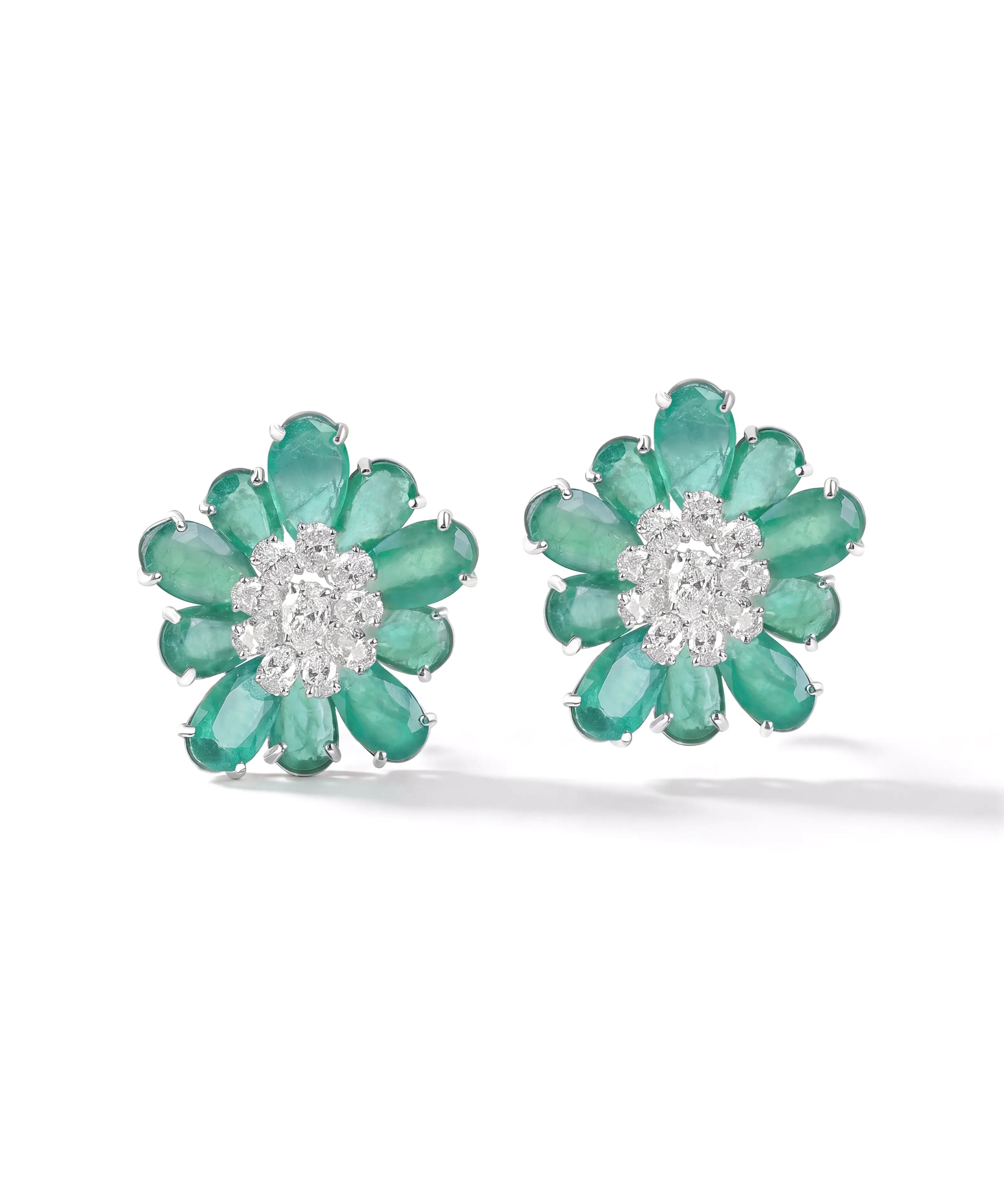 Emerald Daisy Earrings | AMARIS JEWELS | Fine Jewelry