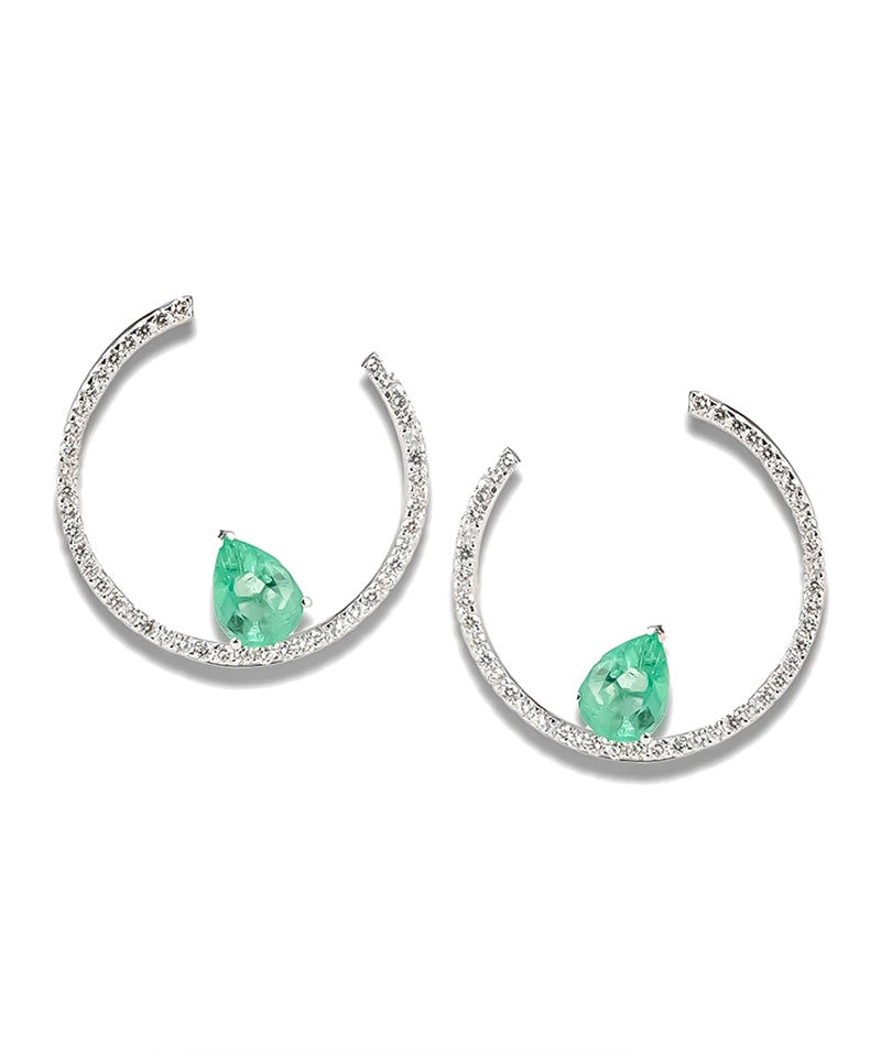 Emerald Delight Hoops | AMARIS JEWELS | Fine Jewelry 
