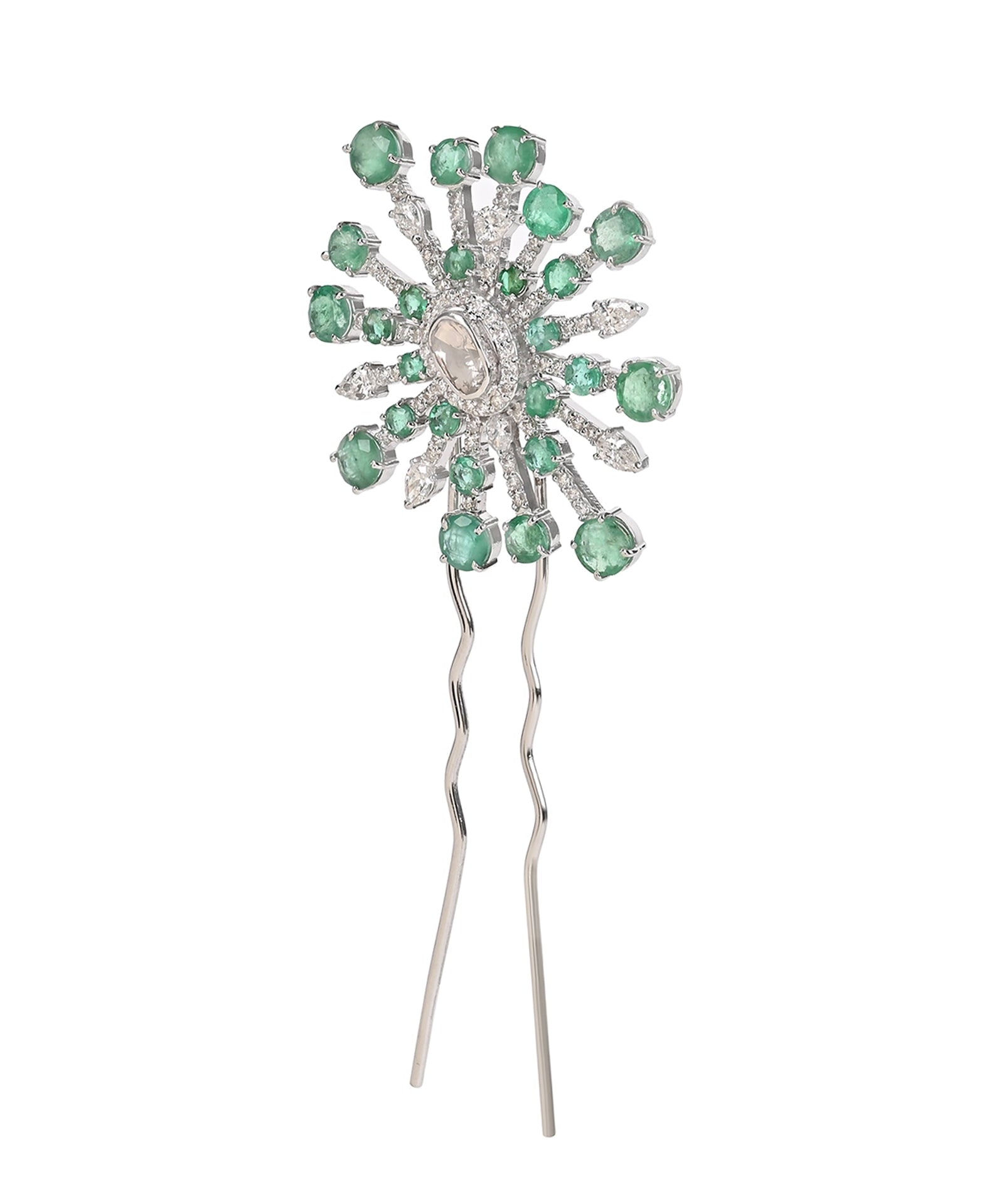 Emerald Dew Drop Hairpin | AMARIS JEWELS | Fine Jewelry 