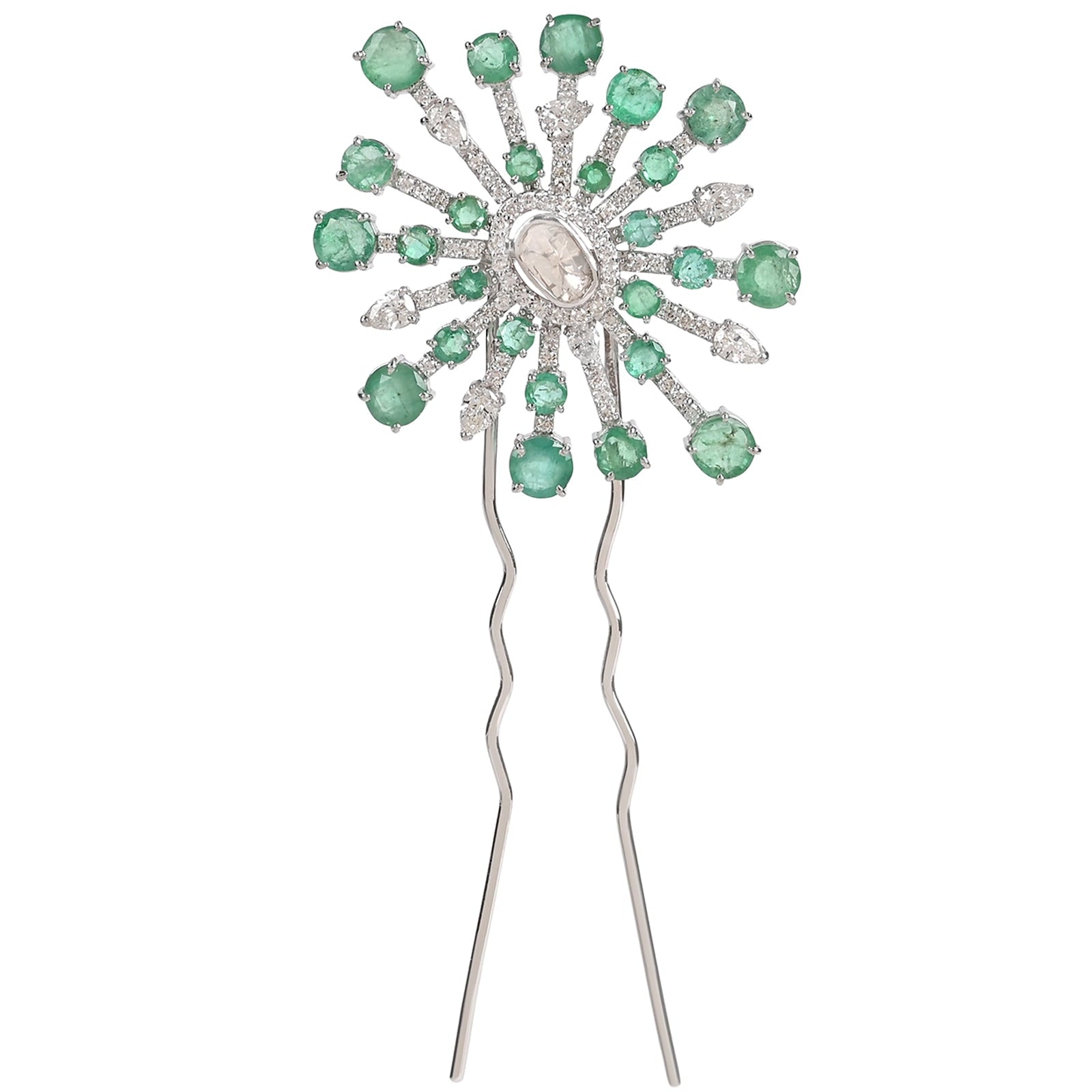 Emerald Dew Drop Hairpin | AMARIS JEWELS | Fine Jewelry 