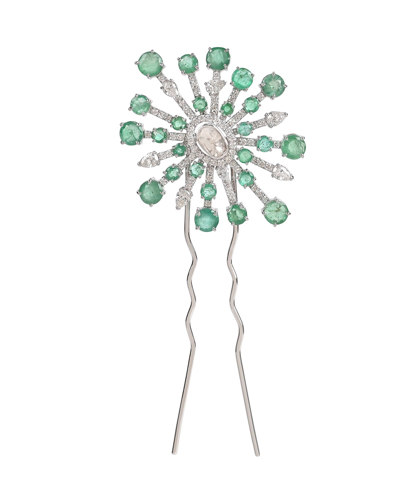 Emerald Dew Drop Hairpin | AMARIS JEWELS | Fine Jewelry 