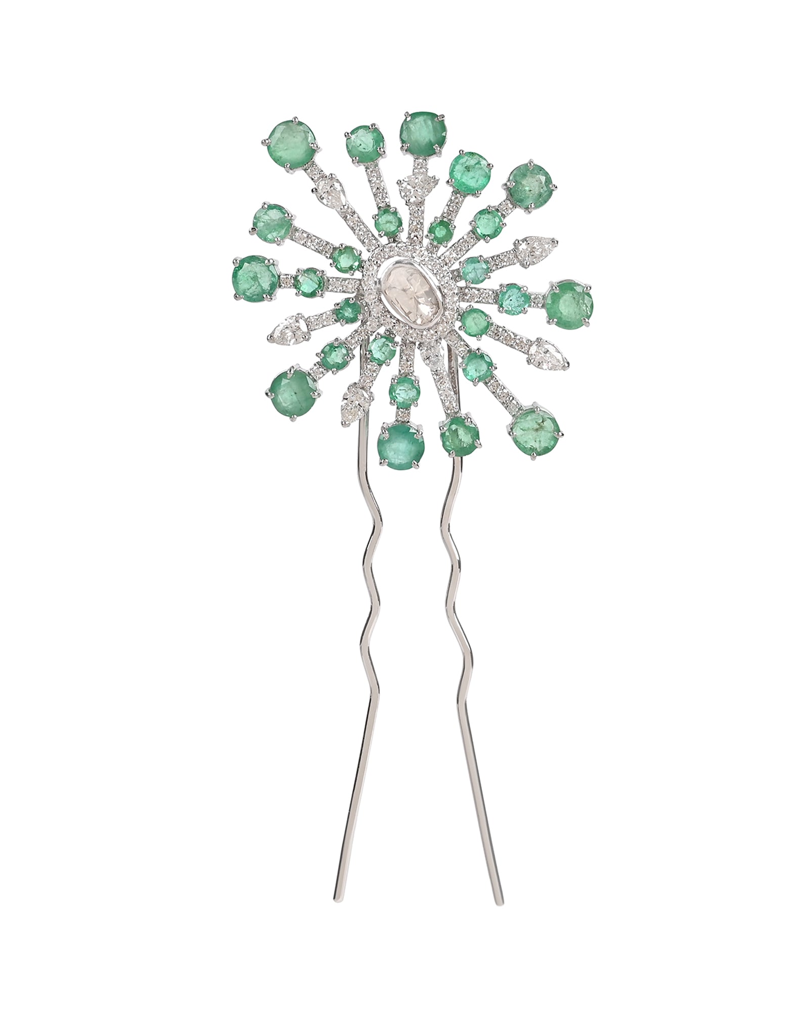 Emerald Dew Drop Hairpin | AMARIS JEWELS | Fine Jewelry 